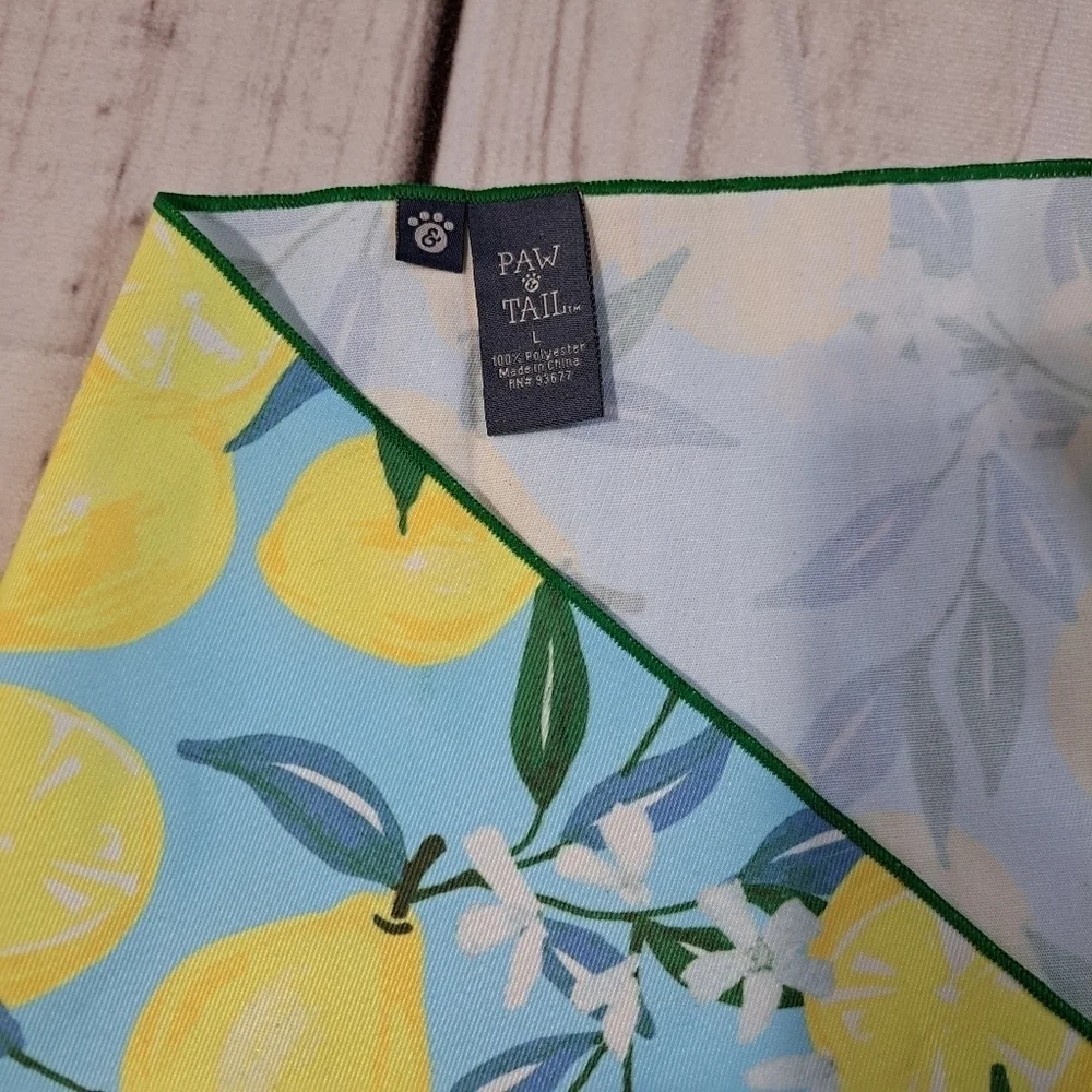 3 FOR 12 SALE Paw & Tail Pet Accessory Bandana Lemon Print Size Large